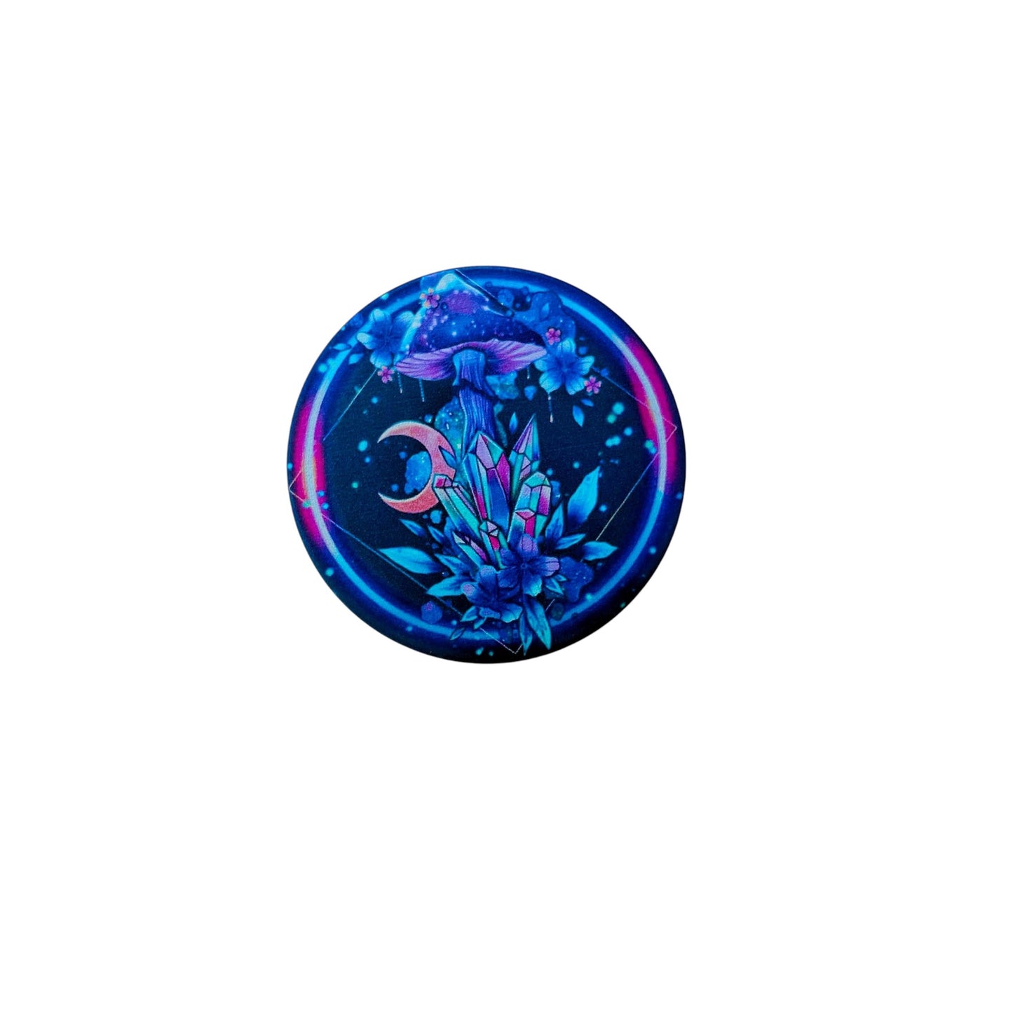 back view of custom crystal design 4 part 50mm grinder