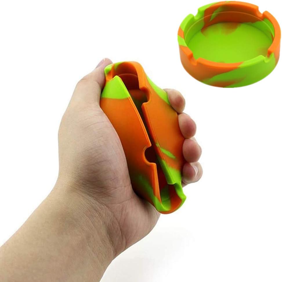 4 Pcs Colorful Silicone Ashtray in multicolor, nonstick and heat resistant, displayed for home, office, or restaurant use, stylish and durable.