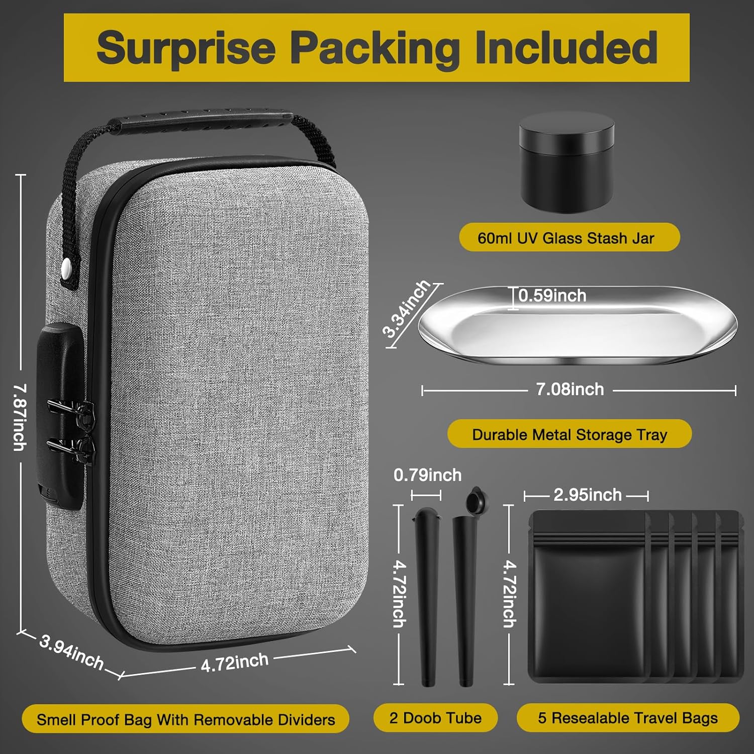 Betoores Smell Proof Bag Gray