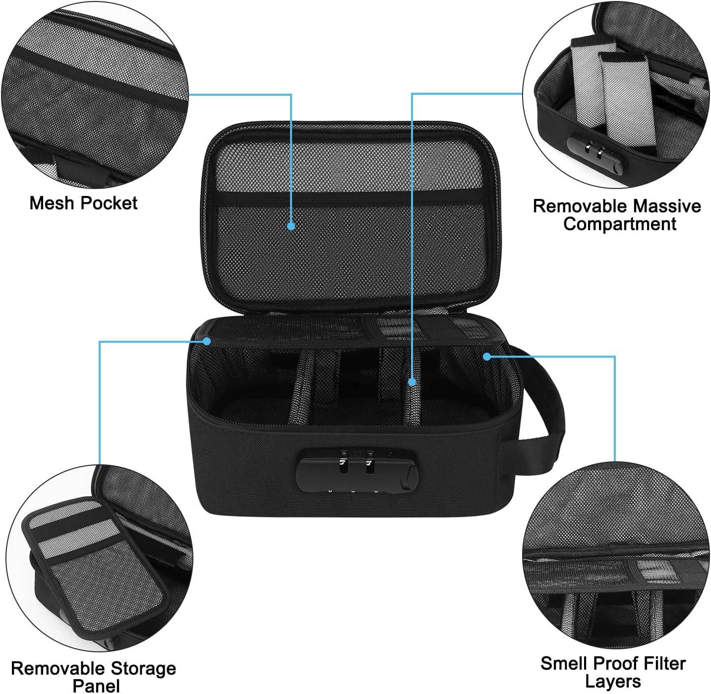 Betoores Smell Proof Bag, Container Stash Box with Lock
