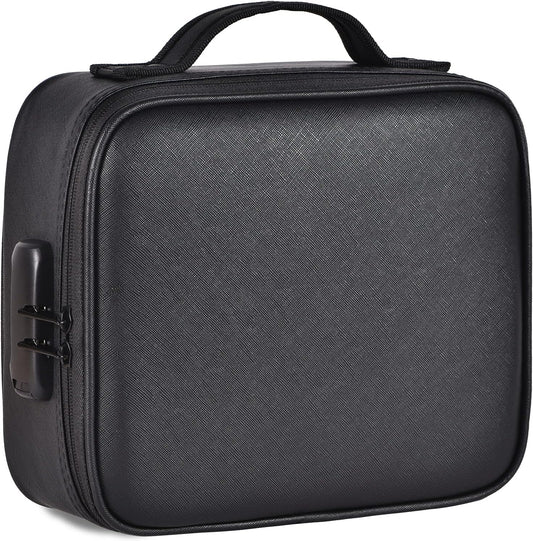 Black Matte Leather Smell Proof Storage Box | Waterproof Elegant Stash Box with Accessories