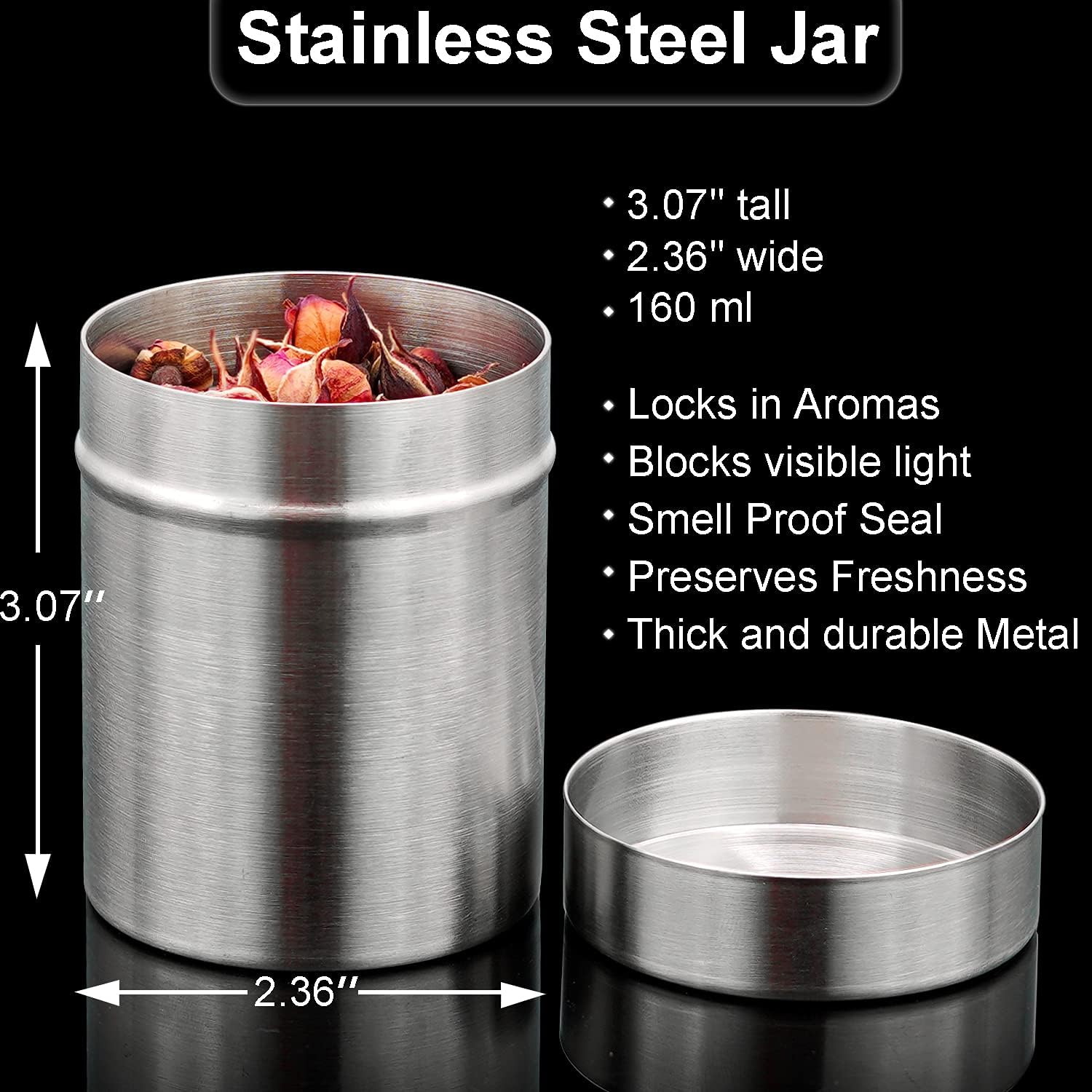 BloomFlower Smell Proof Stash Box stainless steel jar features