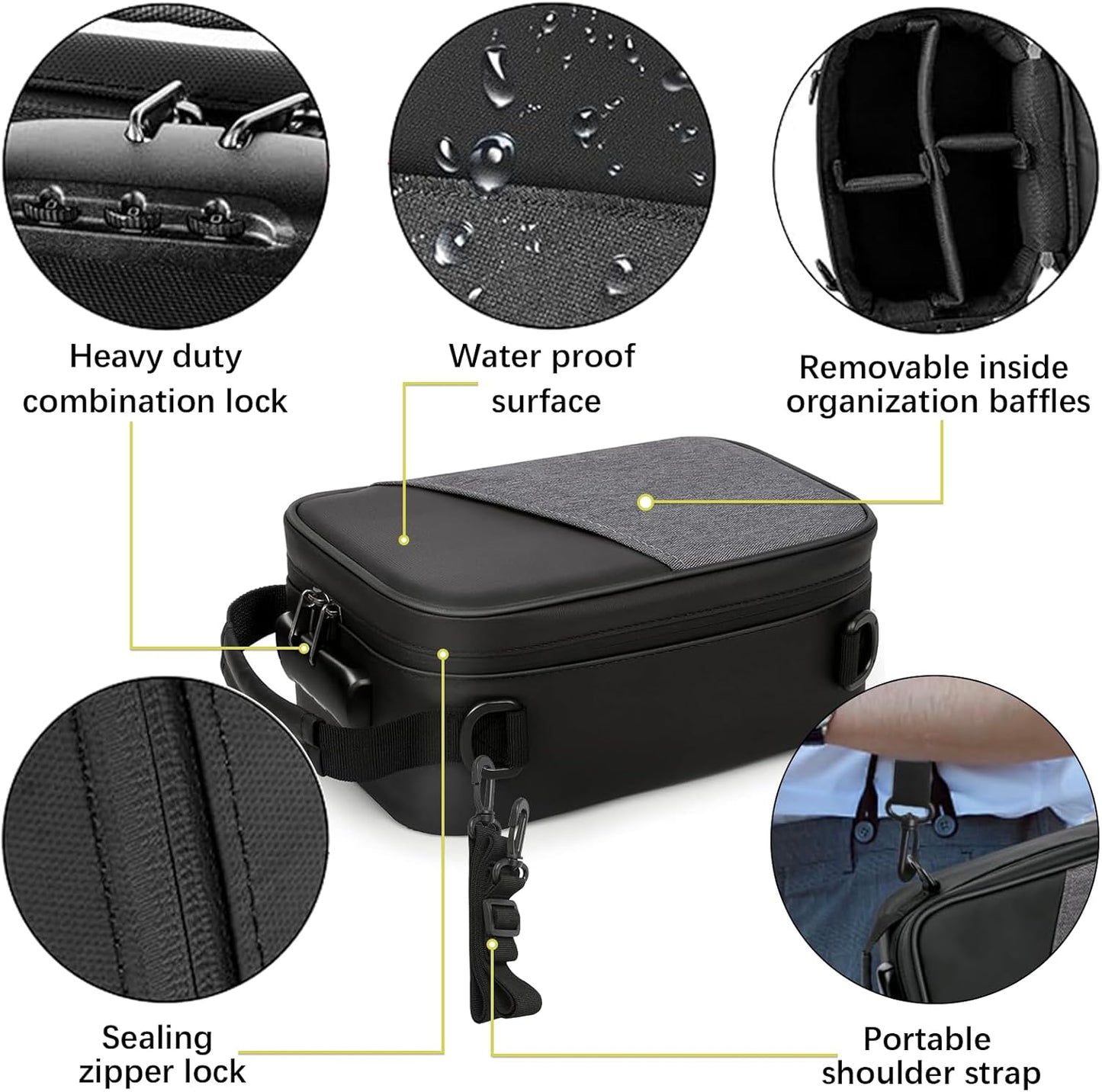 Kazaigou Smell Proof Bag and Stash Box with combination lock, including accessories, displayed on a clean background for secure odor-proof storage.