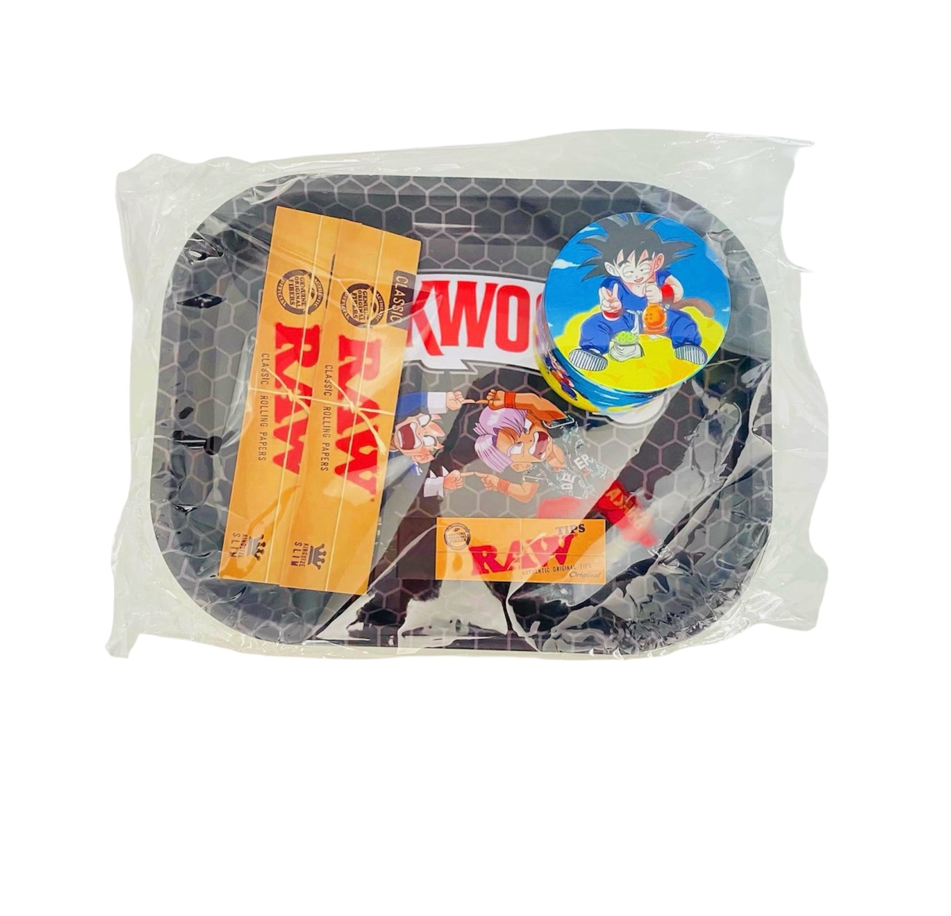 Custom Goten and Trunks rolling tray and Goku grinder gift set with Dragon Ball Z design