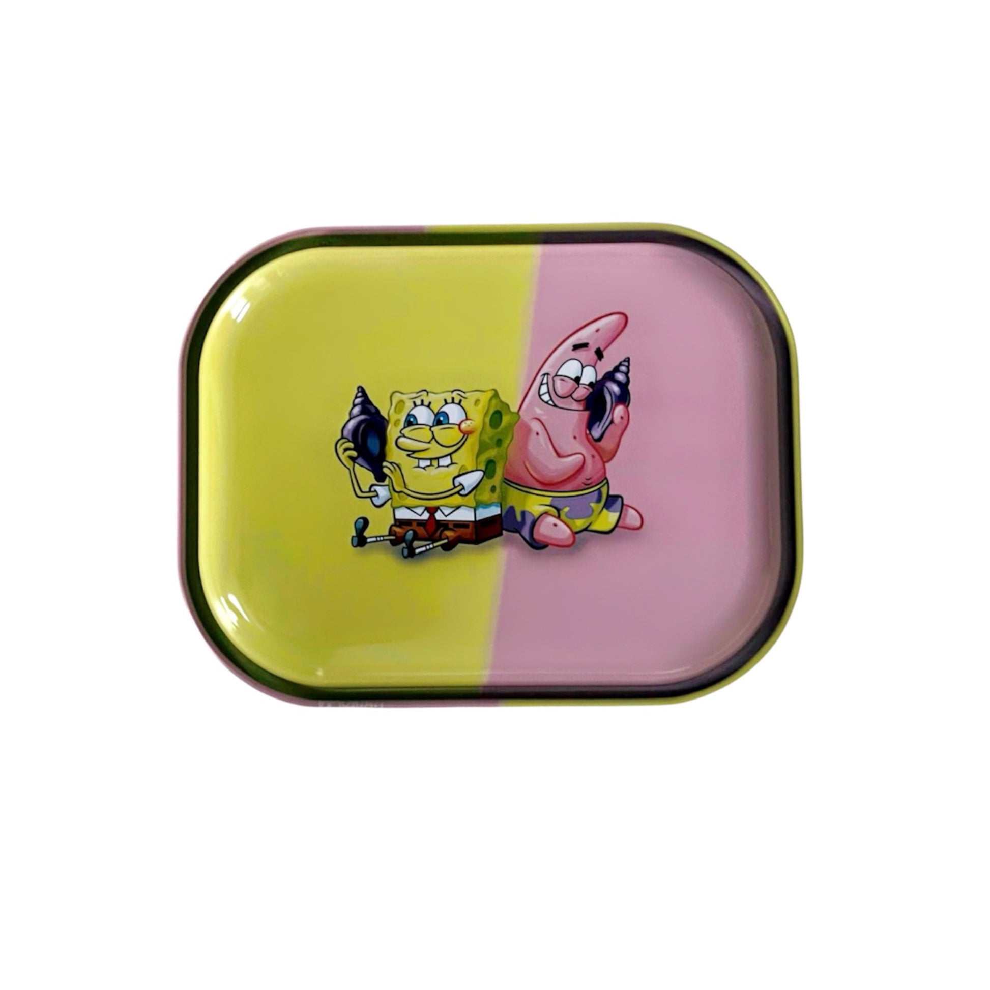 Back of Custom SpongeBob rolling tray with premium cartoon design