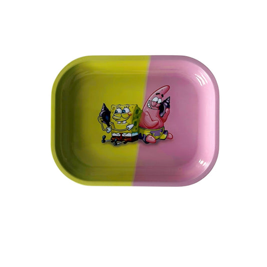 Front of Custom SpongeBob rolling tray with premium cartoon design
